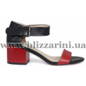 Босоніжки K6138-301-1187 черная+красная кожа л