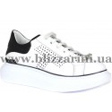 Кросiвки, кеди 66914-30 305-300-300  белая  кожа  туф