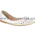 Балетки 320 59  белая  кожа  л-т