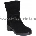 Полусапоги M735-1600-S10G (полн мех) black замш з