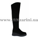 Ботфорты BZ222-2BM-A (мех 4) черный замш з