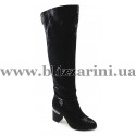 Ботфорты KR350-01-186.584E-4BM (мех 4) black замш-лазер з