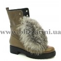 Ботинки 0430-H554 (полн мех) 17K 283 mink learher кофе кожа з