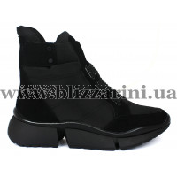 Ботинки 91259-F414-1 black текстиль (искусст мех) бот з