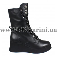 Ботинки BZ222-16M-A (полн мех) черная кожа бот з