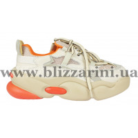 Кросiвки, кеди A2190-1-X бежевая кожа/текстиль туф