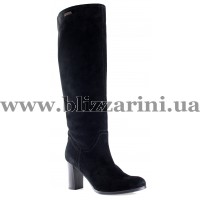 Сапоги F1416-9309A-802  black замш ос