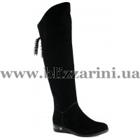 Сапоги AH8027-28-W (МЕХ4) black замш з