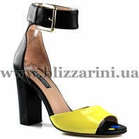 Босоніжки W3009L-613-M195+C225 yellow лак/black кожа л