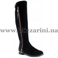 Сапоги YM13831-37-1BM (МЕХ 4) black замш з