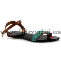 Сандалии 1423A-81-HY061-HY091brown/blue кожа л