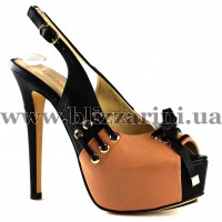 Босоніжки E111K-042 black+coffee кожа Y0080/Y0001 л