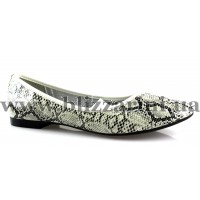 Балетки ALD1660-15 кожзам белая змея т