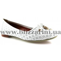 Балетки 1094/1 белая кожа т