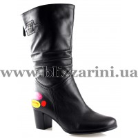 Сапоги AT1624-A2876-M10 (полн мех) (бол разм) black кожа з