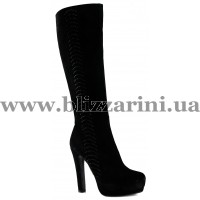 Сапоги 6376-H17 black замш 02 ос