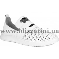 Мокасины, слипоны 812-18037 05+04  белая  кожа  туф