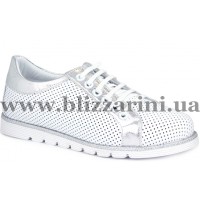 Кросiвки, кеди 310-627 101  белая  кожа сатин  туф