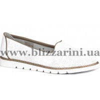Балетки 310-403 101  белая  кожа  туф