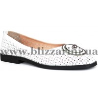 Балетки 43 390  белая  кожа  туф