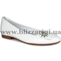 Балетки M19104 ZB R507  белая  кожа  туф