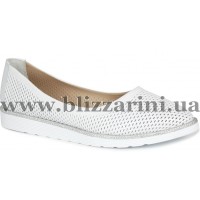 Балетки G084 3798 126 (БОЛ Р)  белая  кожа  туф