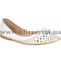 Балетки 320 59 (МАЛ Р)  белая  кожа  л-т