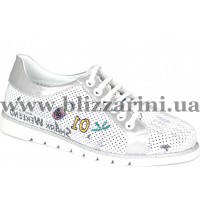 Кросiвки, кеди 310-624 101  белая  кожа  туф