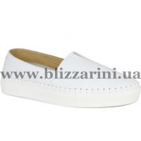 Мокасины, слипоны 5003 331  белая  кожа  туф