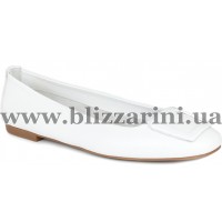 Балетки M18107 ZB R507  белая  кожа  туф