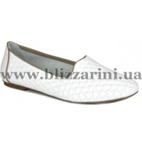 Балетки P025 268 101  белая  кожа  туф