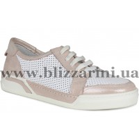Кросiвки, кеди G227 112 12-01  белая+розовая кожа  туф