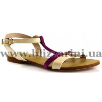 Сандалии 1423A-92-HY122-HY125 beige/purple кожа л