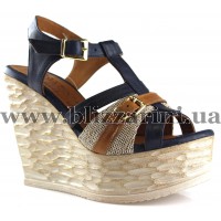 Босоніжки 085-4203  16 laci taba blue кожа л