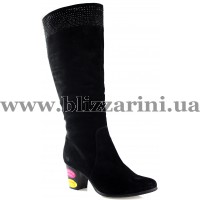 Сапоги GS288FF-14-A2047-Y2-155 (шир полн) бол раз black замш ос