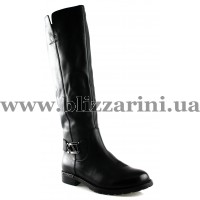 Сапоги T182-1606R black кожа ос