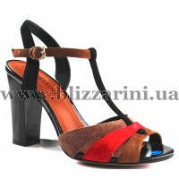 Босоніжки T1713-1290S-B374AY black/brown/red замш л