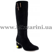 Сапоги C1670-16-916F-04 (МЕХ4)  (мал раз) black замш з