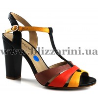 Босоніжки T1713-1290S-Y1131AY blue/yellow/coral кожа л
