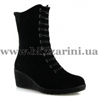 Сапоги D1835-8-670M-04 (полн мех) black замш з