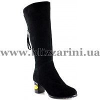 Сапоги FM14-L815-68/12(полн мех) (бол разм) black замш з