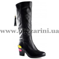 Сапоги F86-273-N83BEE (шир полн) (бол разм) black кожа ос