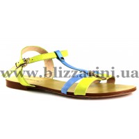 Сандалии 1423A-92-HY128-HY121 yellow/blue кожа л