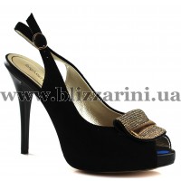 Босоніжки 3906-6306-1P black замш л