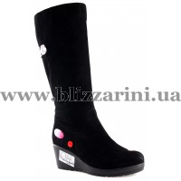 Сапоги AG606-332-GM14 (МЕХ 4) black замш з