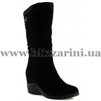 Сапоги AL9018-37-W (полн мех) black замш з