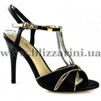 Босоніжки C355-557P-1 black кожа+gold л