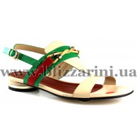 Сандалии A49-F273-5 кожзам beige/green л