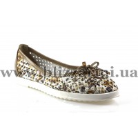 Балетки 1343/79-10 белая/бежевая кожа л-т