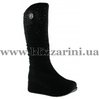 Сапоги S452-22-012M (полн мех) black замш з